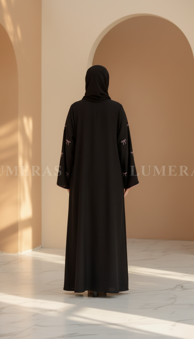 EMBROIDERED ABAYA IN BLACK COLOR