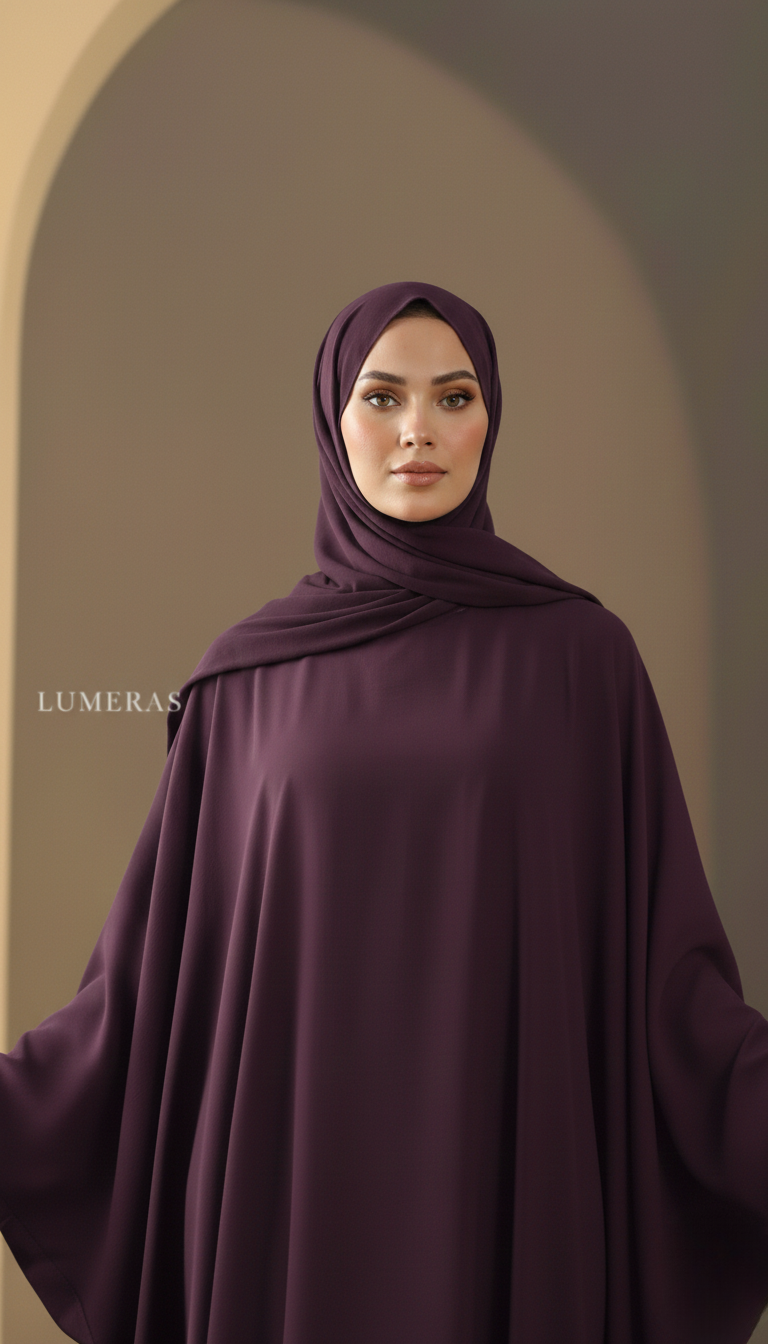 BUTTERFLY ABAYA IN PURPLE COLOR