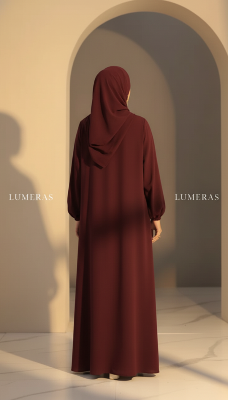 MAXI ABAYA IN MAROON COLOR