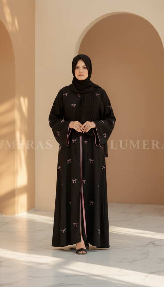 EMBROIDERED ABAYA IN BLACK COLOR