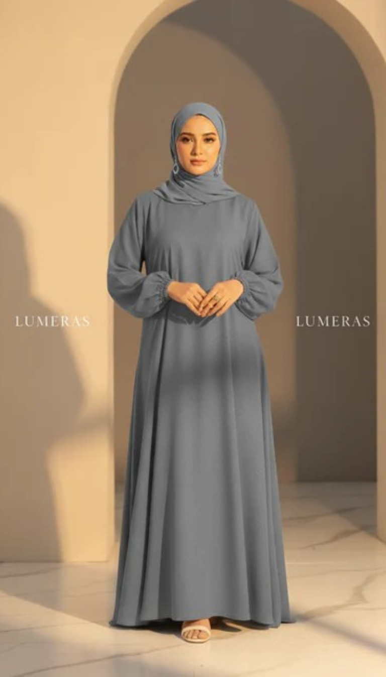 MAXI ABAYA IN SILVER COLOR