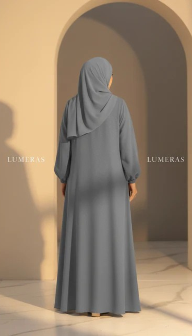 MAXI ABAYA IN SILVER COLOR