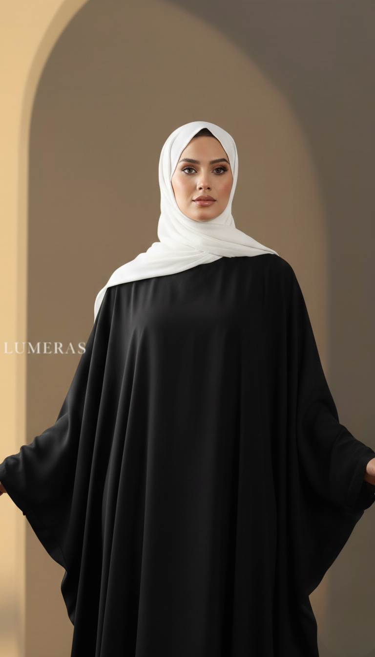 BUTTERFLY ABAYA IN BLACK COLOR