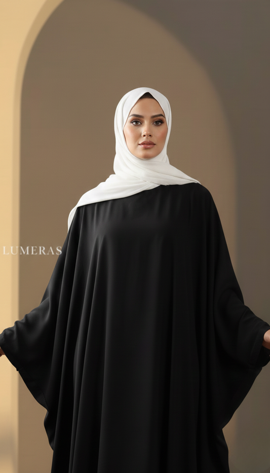 BUTTERFLY ABAYA IN BLACK COLOR