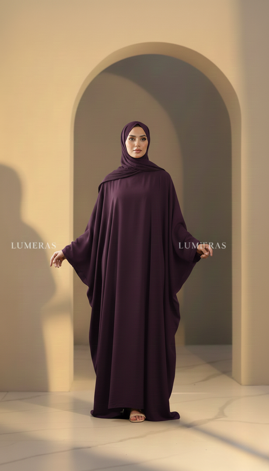 BUTTERFLY ABAYA IN PURPLE COLOR